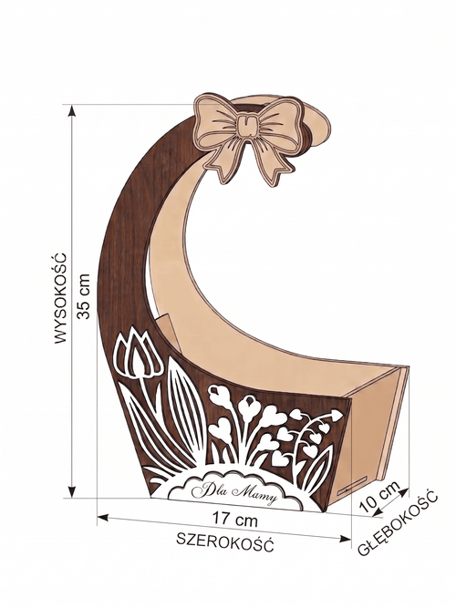 Drewniana Baza Flowerbox dla Mamy – Serce DIY | Aga Tworzy - Sklep Aga Tworzy