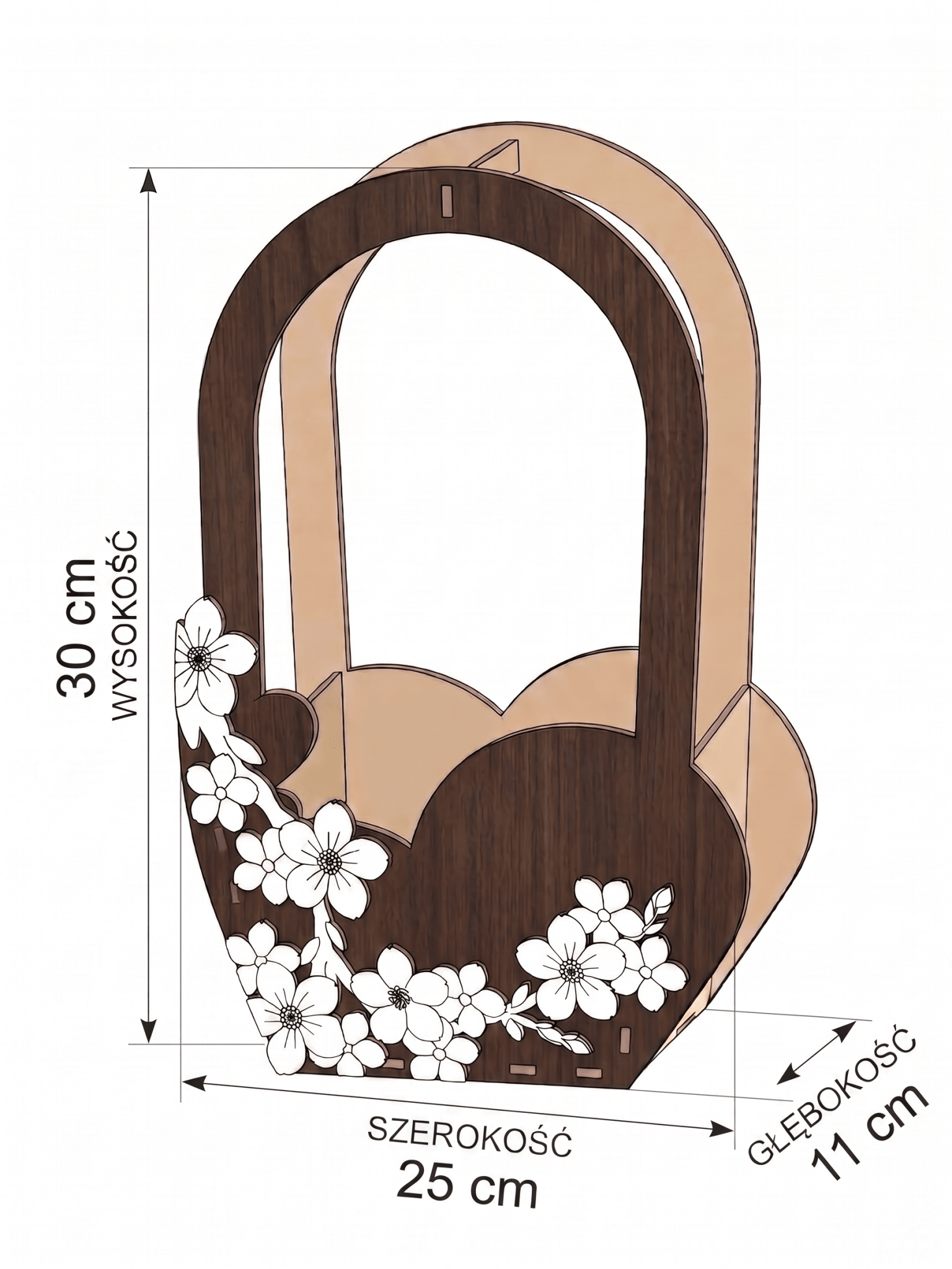 🌸 Drewniany Flowerbox "Ażurowe Serce" – Elegancja i Trwałość - Sklep Aga Tworzy