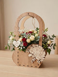 Drewniany Flowerbox "Serce Pełne Kwiatów" – Wyjątkowy Prezent z Duszą 🌸❤️ - Sklep Aga Tworzy