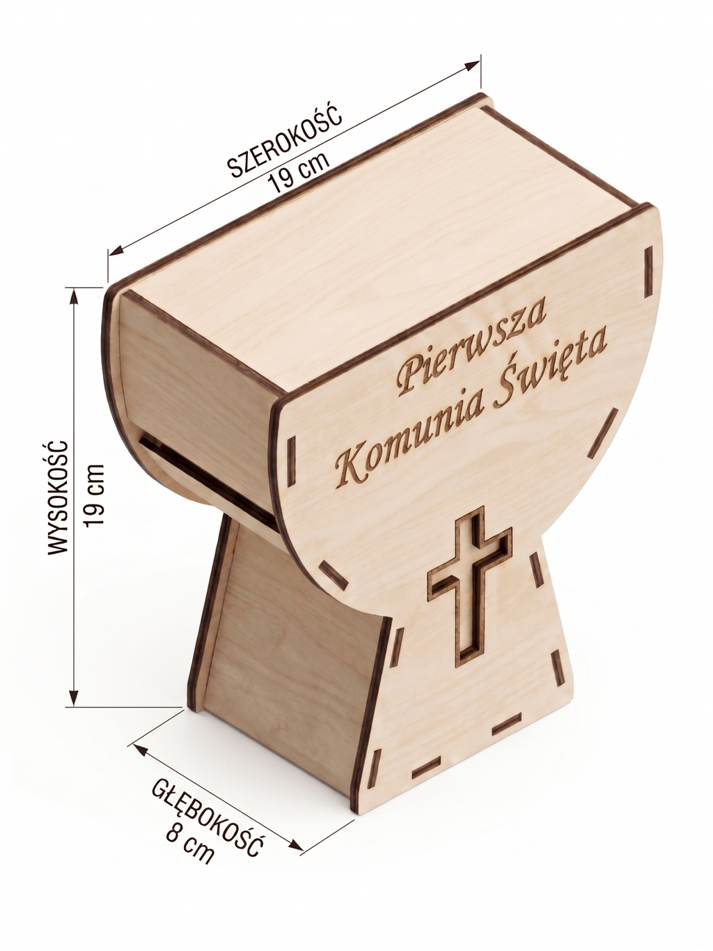 Pusty kielich na I Komunię Świętą do własnej aranżacji - Sklep Aga Tworzy